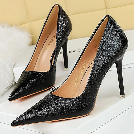 Sequin Cloth Women Pumps Fashion Wedding Shoes Lady High Heels - Luxury