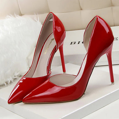 Patent Leather High Heel Stiletto Party Shoes for Women in Office Career