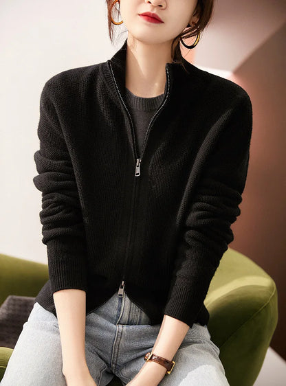 | Wool Zip Cardigan