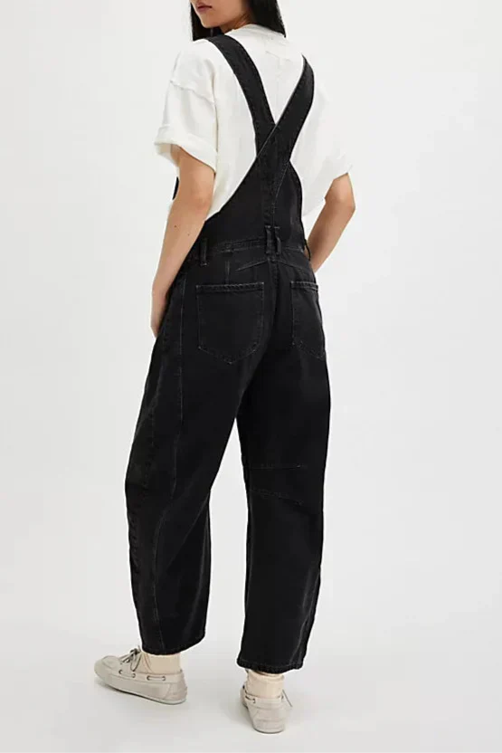 | Wide-Leg Denim Overalls