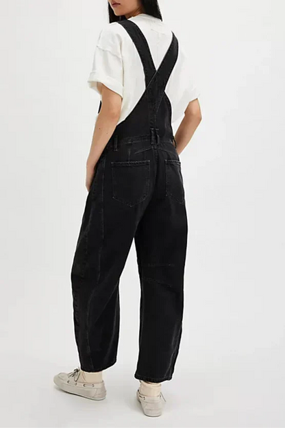 | Wide-Leg Denim Overalls