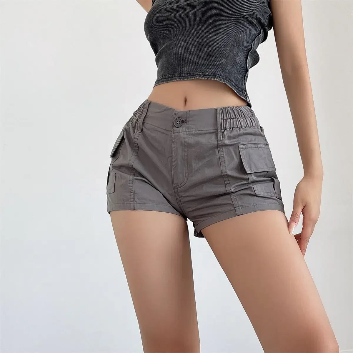 Striped Knit Low-Rise Short