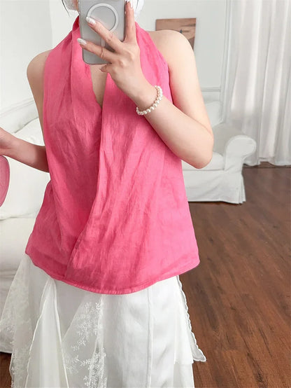 | Drape Linen Vest