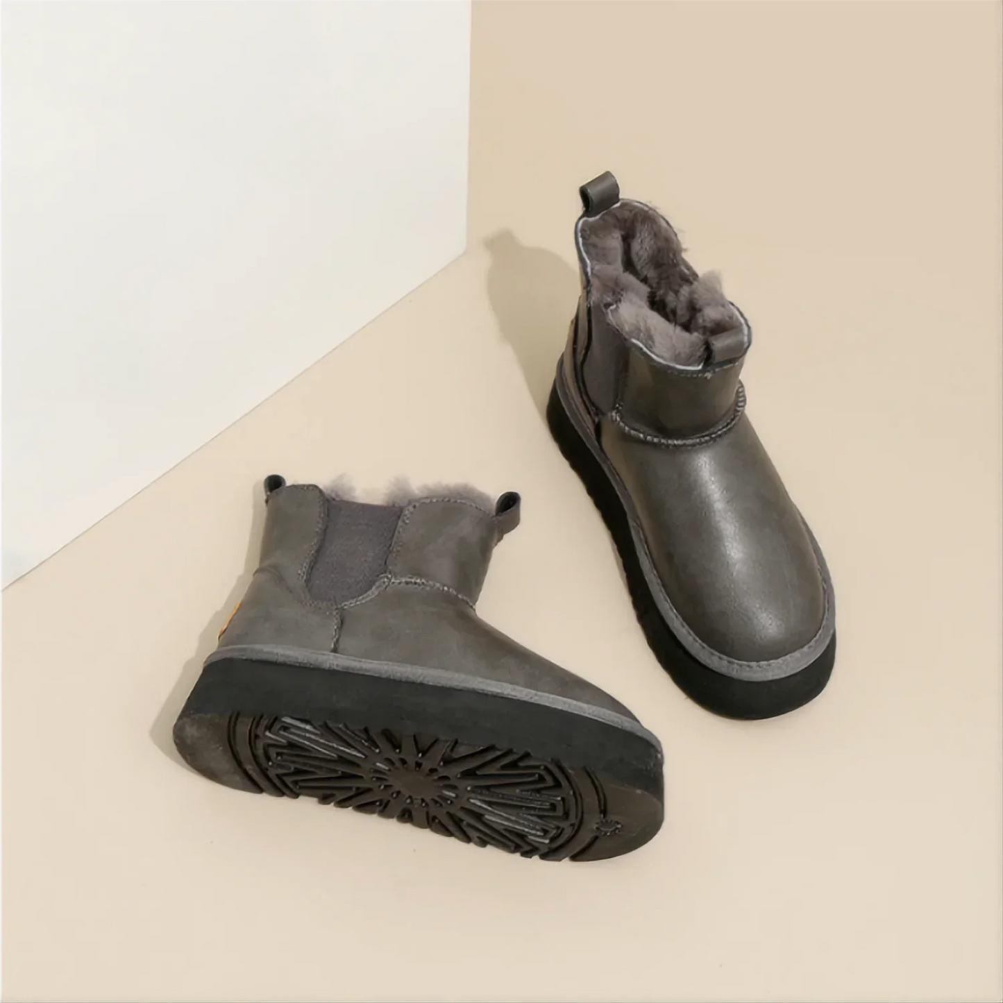 | Leather Fur Boots