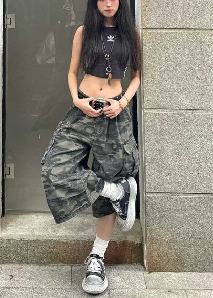 Camouflage Straight Calf Pant