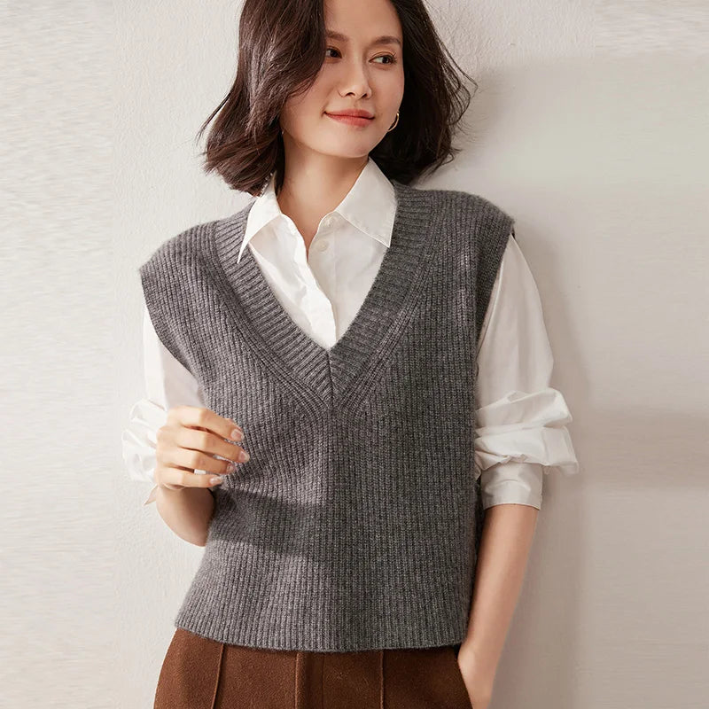 | Ribbed Cashmere Vest