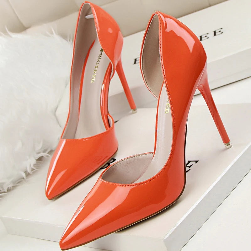 Patent Leather High-heels Classic Pumps for Women Wedding Shoes