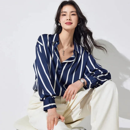 | Stripe Satin Blouse