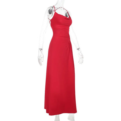 High Waist Off Shoulder Solid Maxi Dress