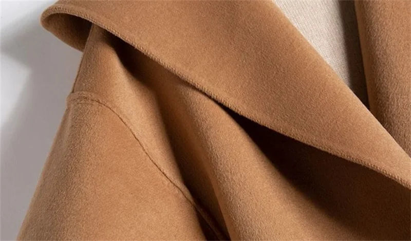 | Long Pointed Coat in Camel Hair