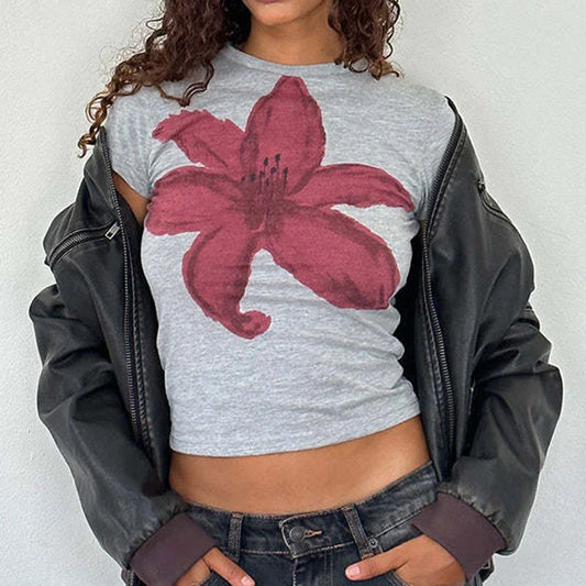 Floral Slim Fit Casual Street T-shirt