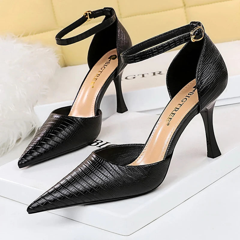 Wood Grain Women Pumps Kitten Heels Summer Fashion