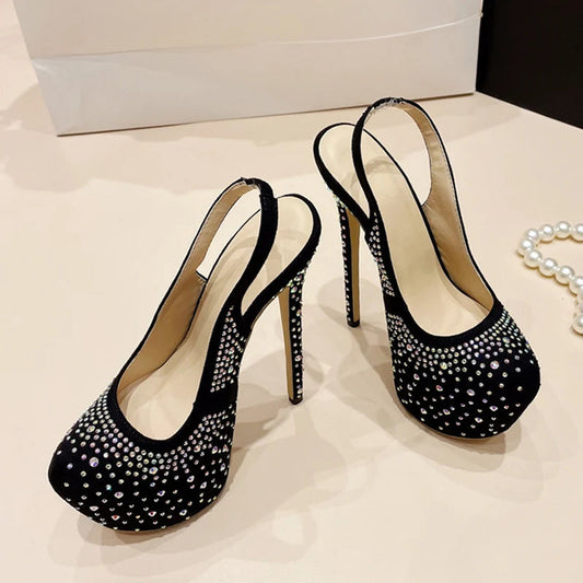 Rhinestone Platform Pumps for Women on the Runway