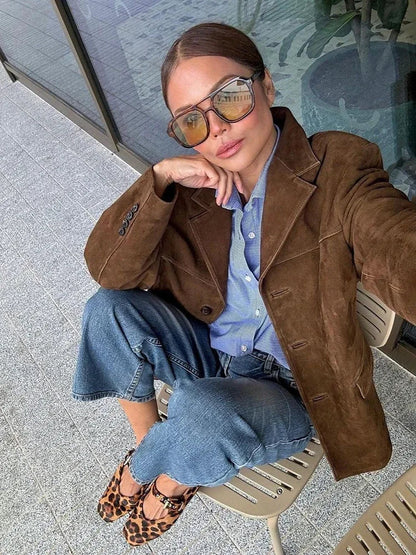 Retro Pocket Lapel Short Fall Coat