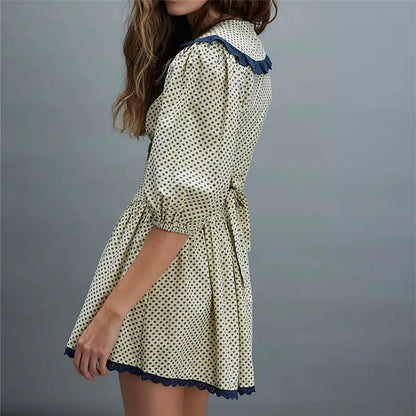 | Lace Collar Mini Dress