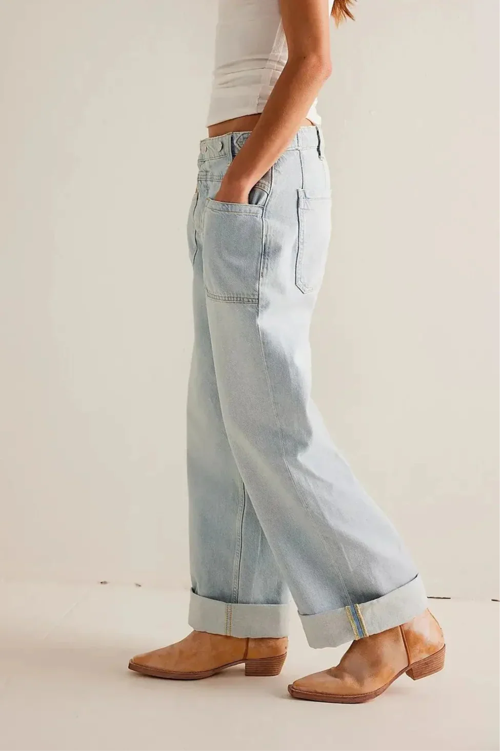| High-Waist Wide-Leg Denim