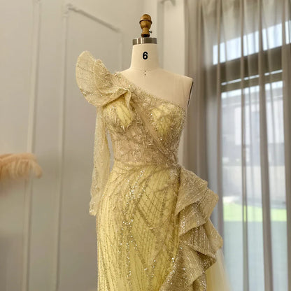 One-Shoulder Side Slit Mermaid Formal Dresses