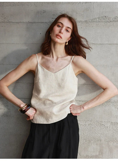 | Linen V-Neck Camisole Top
