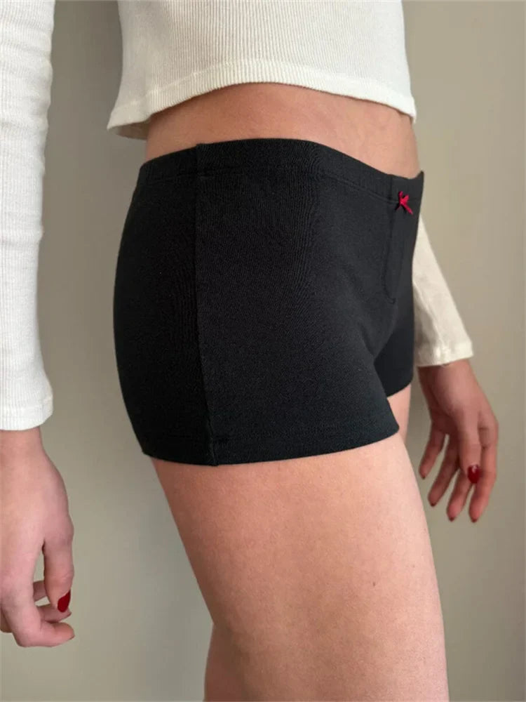 Star Print Knee Denim Short
