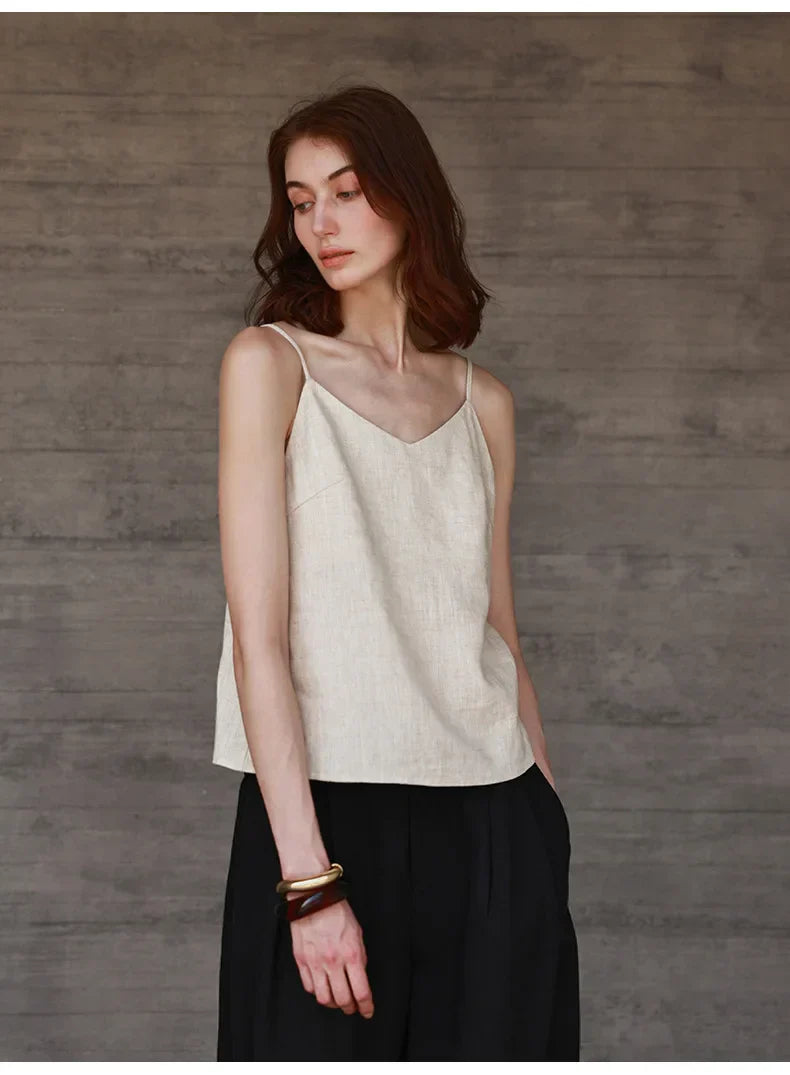 | Linen V-Neck Camisole Top