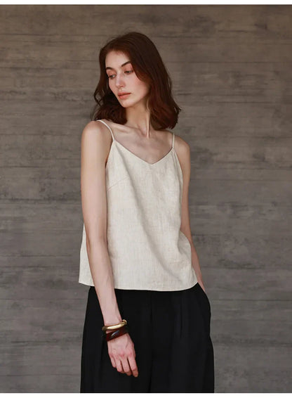 | Linen V-Neck Camisole Top