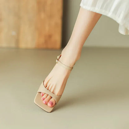 | Leather Heel Mules