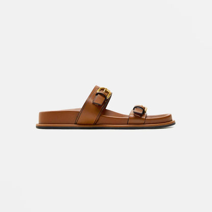 | Leather Slides with Buckle