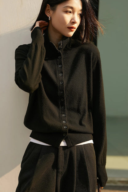 | Cashmere Button Sweater