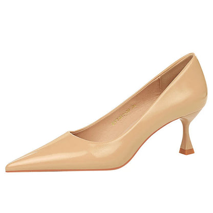 5.5cm Heels Patent Leather Women Pumps for Occupational OL Office Wear