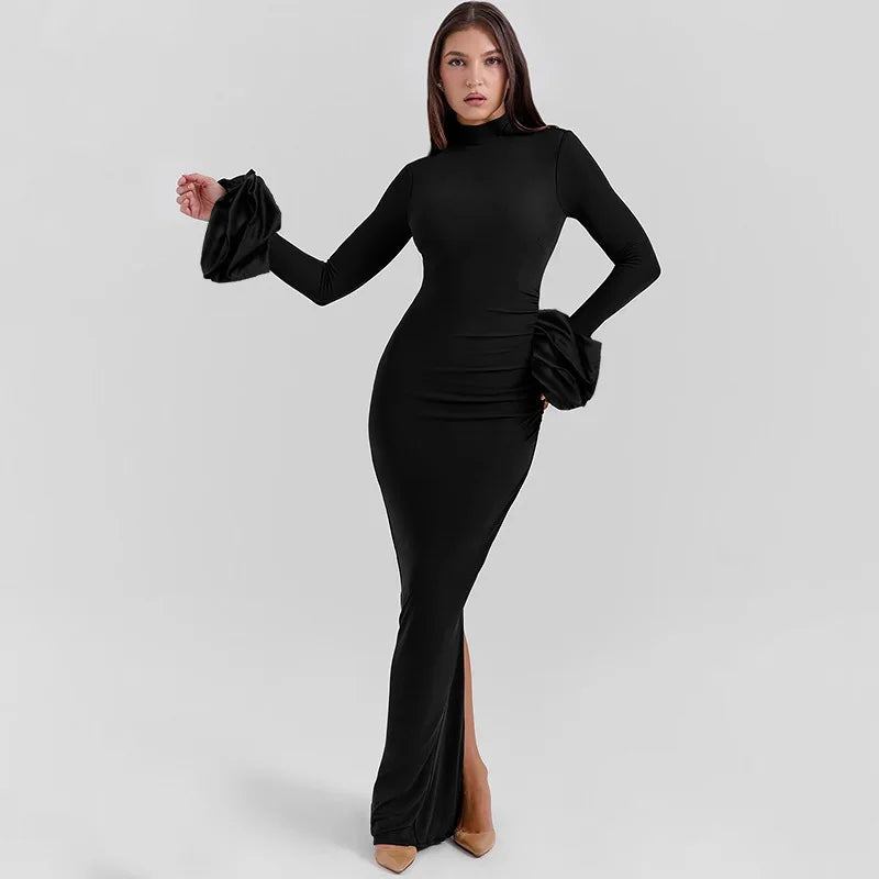 Bubble Long Sleeved Maxi Dress
