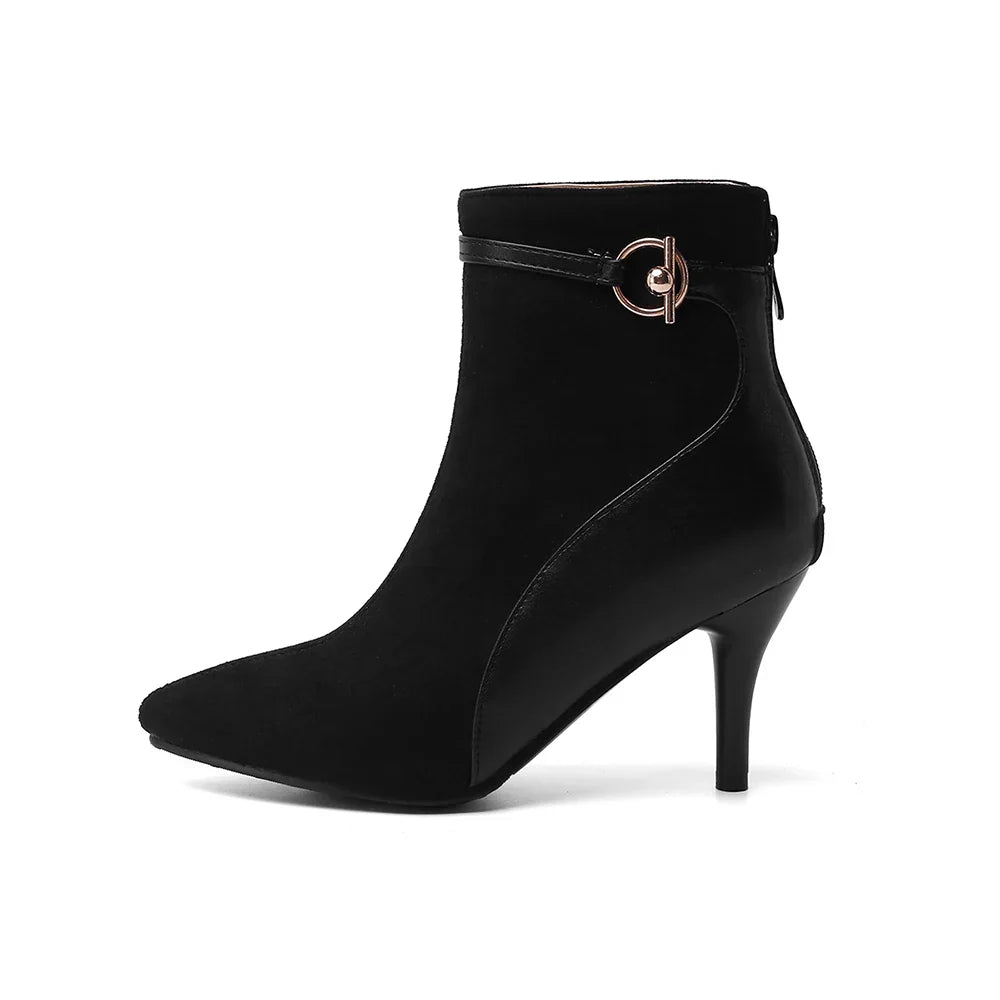 | Suede Pointy Toe Heels