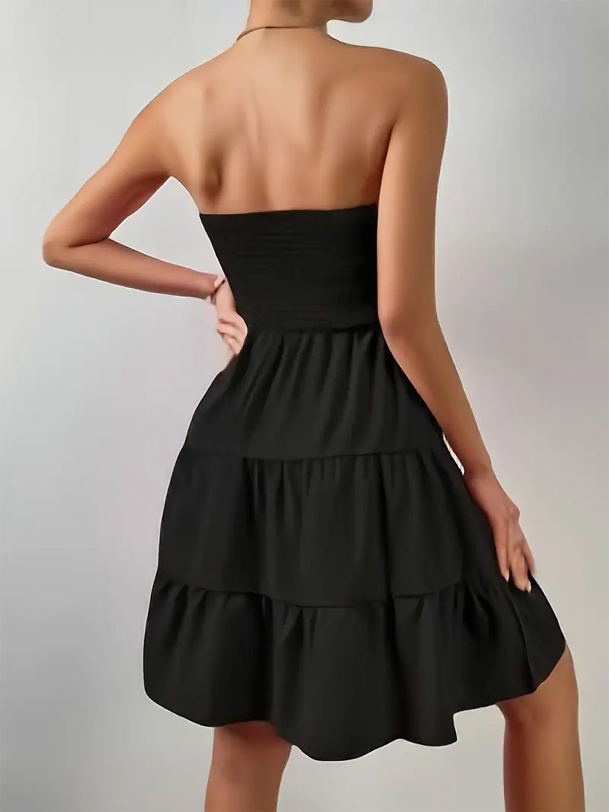 Aurora Strapless Shirred Mini Dress | Tiered Skirt | Summer Edit