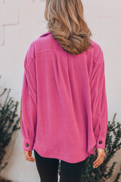 Single-breasted With Pockets Shacket