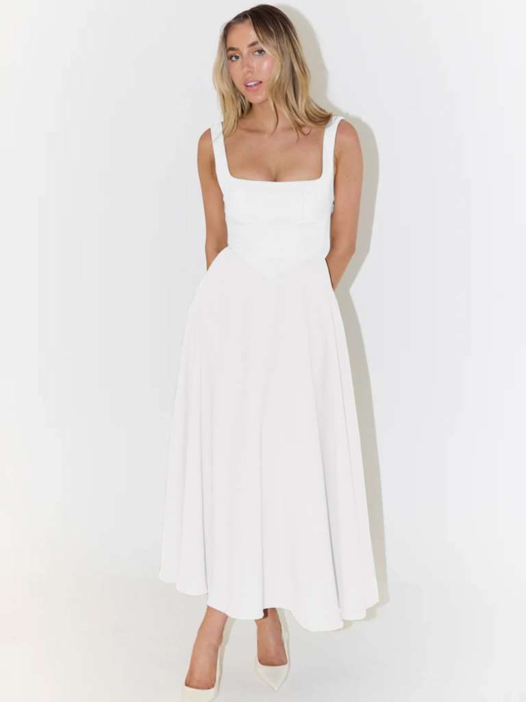 | Sculpted Waist Midi Sundress