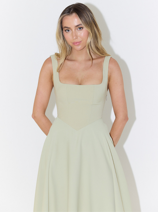 | Sculpted Waist Midi Sundress