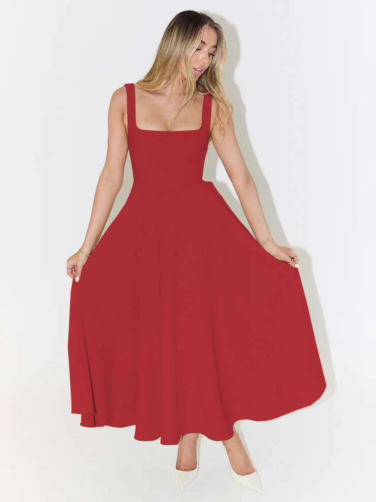 | Sculpted Waist Midi Sundress