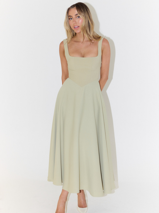 | Sculpted Waist Midi Sundress