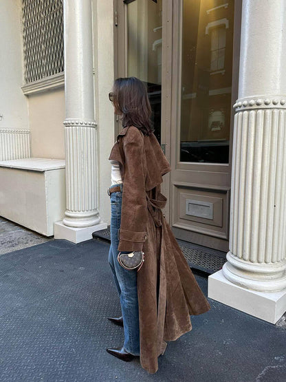 Hailey Suede Trench Coat