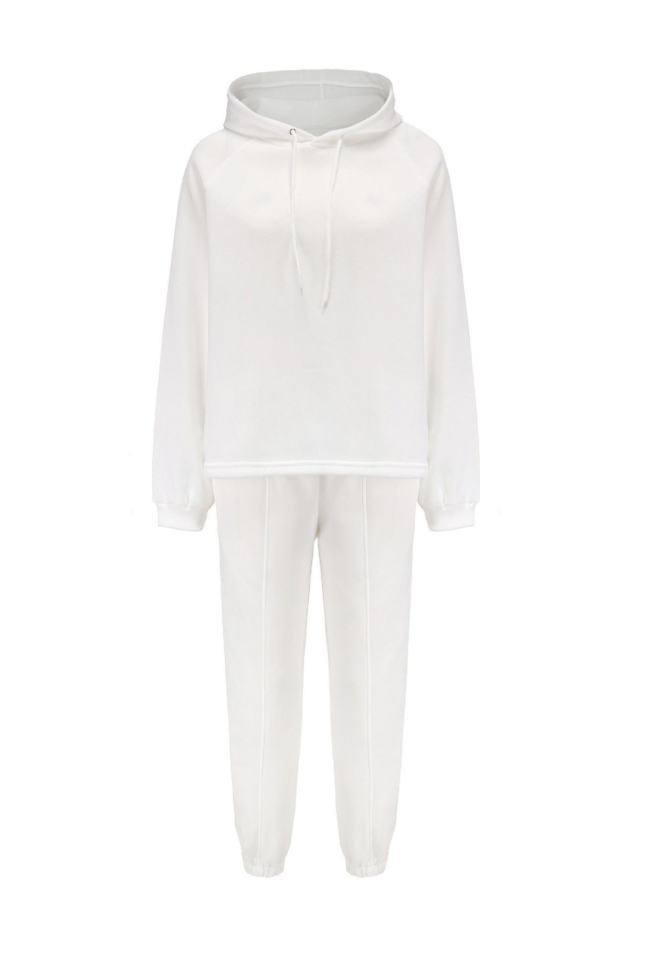 Solid Color Crop Hoodie Suits