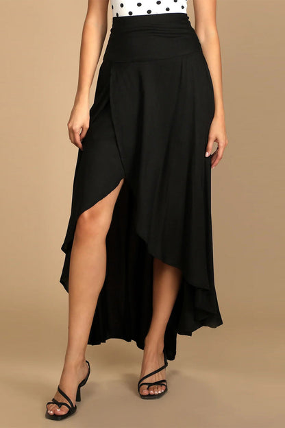 Solid Color Ruffled Irregular Skirts