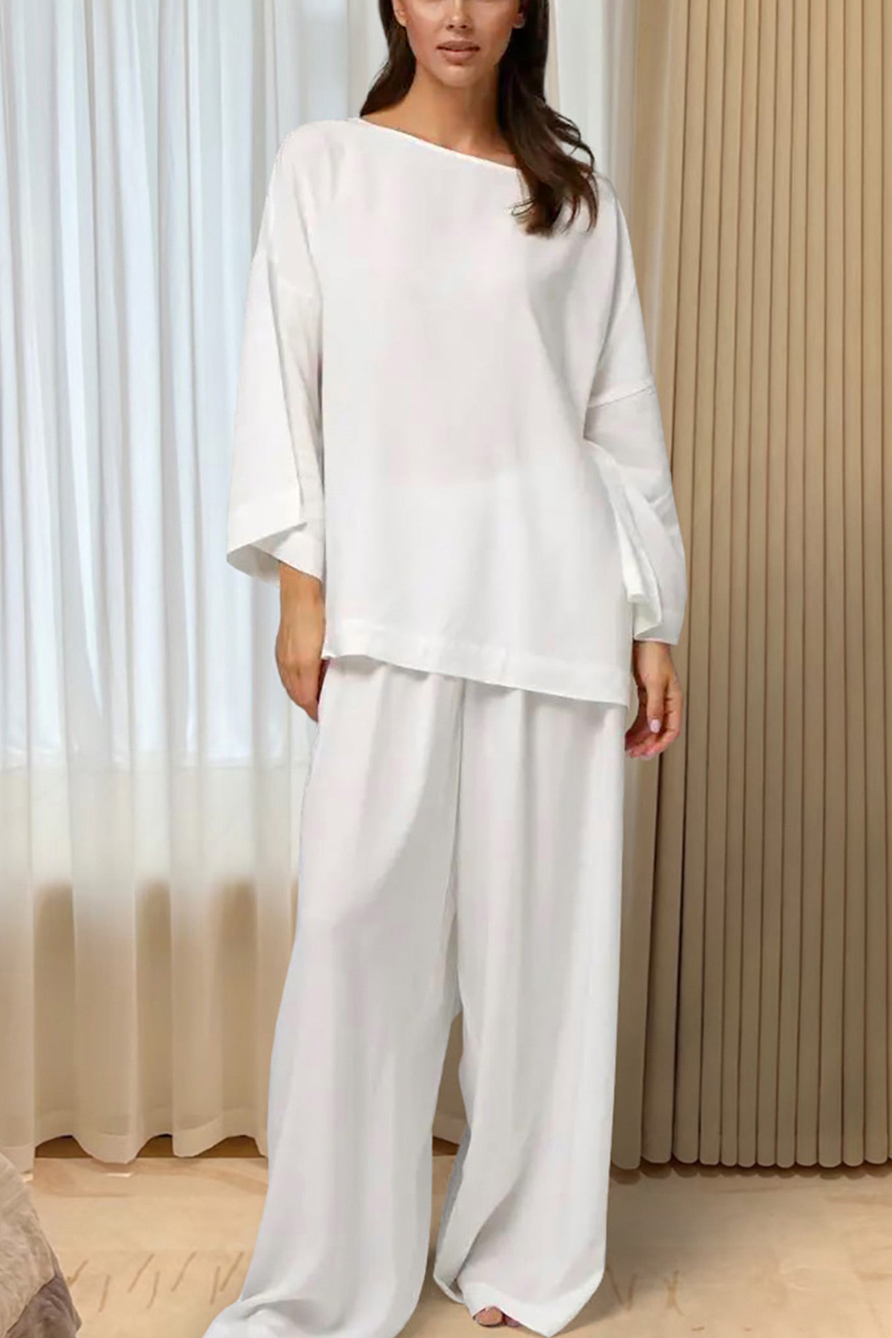 Solid Long Sleeve Oversized Loungewear