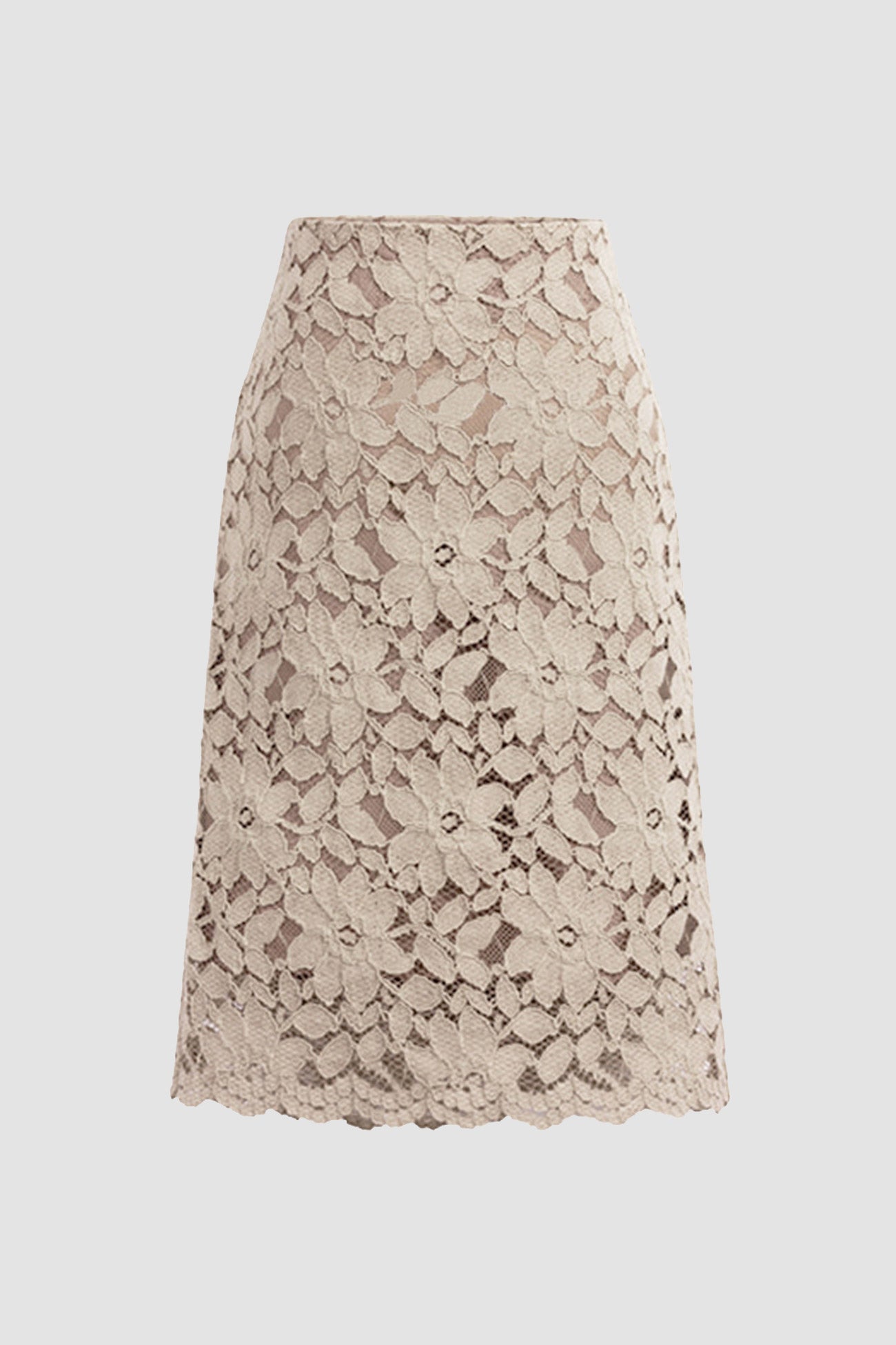 Solid Color Flower Lace Skirt