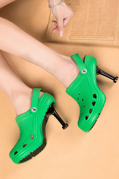 Solid Color High Heel Clog