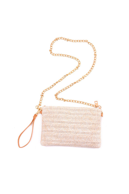 Solid Handmade Straw Crossbody Bag
