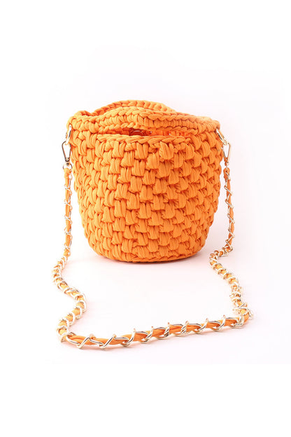 Solid Handwoven Crossbody Bag