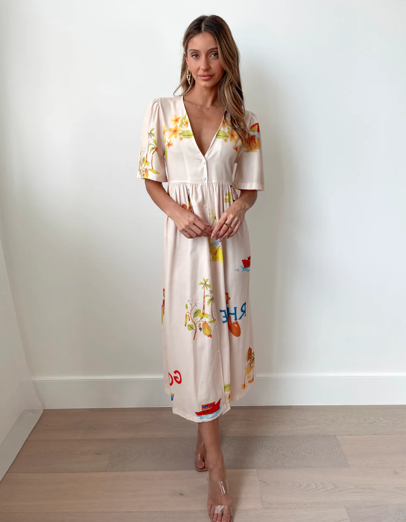 | Printed Midi Dress