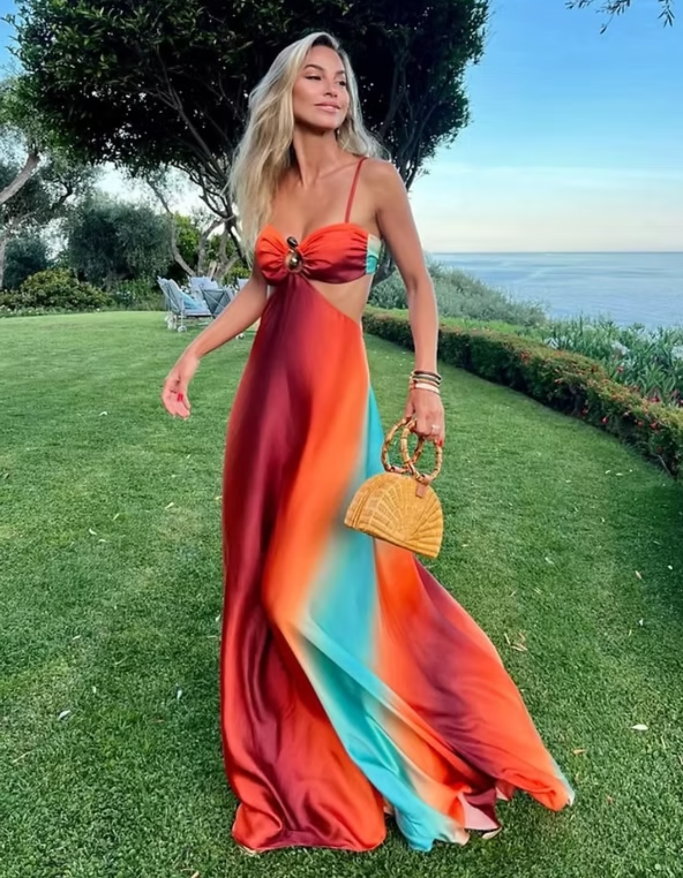 | Ombre Cut-Out Maxi Beach Dress