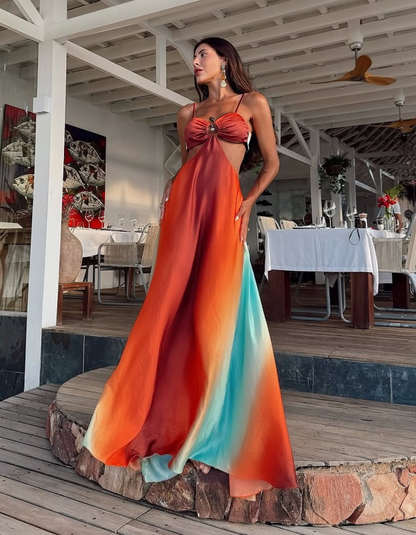 | Ombre Cut-Out Maxi Beach Dress