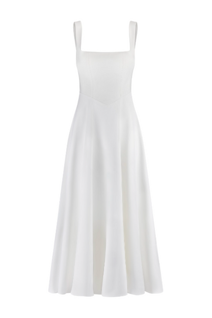 | Square Neckline Midi Dress