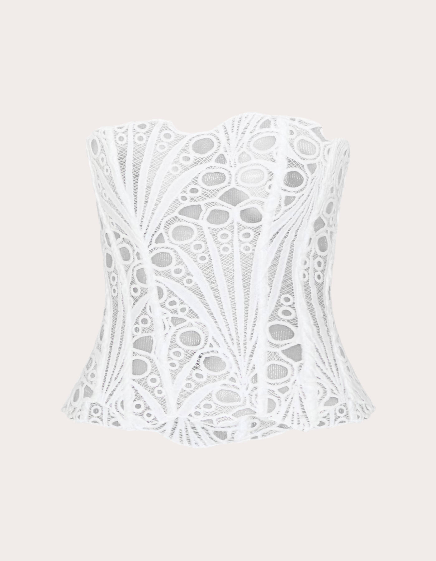 | Embroidered Cut-Out Lace Corset Top